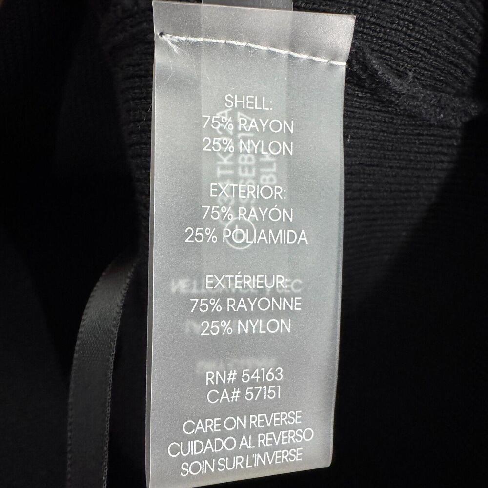 Calvin Klein Women’s Size Large Solid Black Ribbed Knit Cropped Tank Top New - Picture 4 of 6